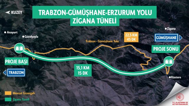 Yeni Zigana Tüneli Kazı Çalışmalarının %89'u Tamamlandı!