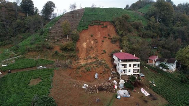 Trabzon’daki Heyelan Bölgeleri