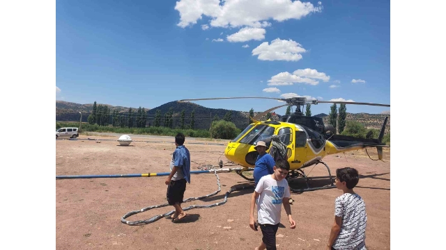 Gölbaşı’nda Helikopterle Maden Araştırması Yapılıyor