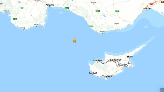 Antalya'da 4.8 büyüklüğünde deprem